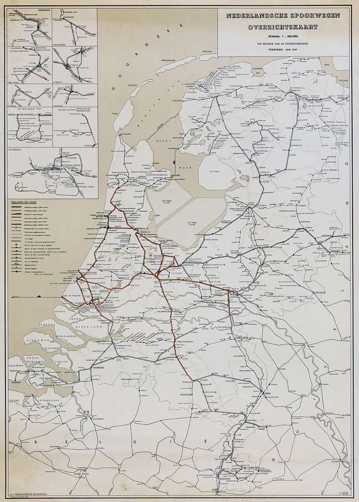 HUA-830371-Kaart Van De Spoorwegen In Nederland Volgens De Toestand Van ...