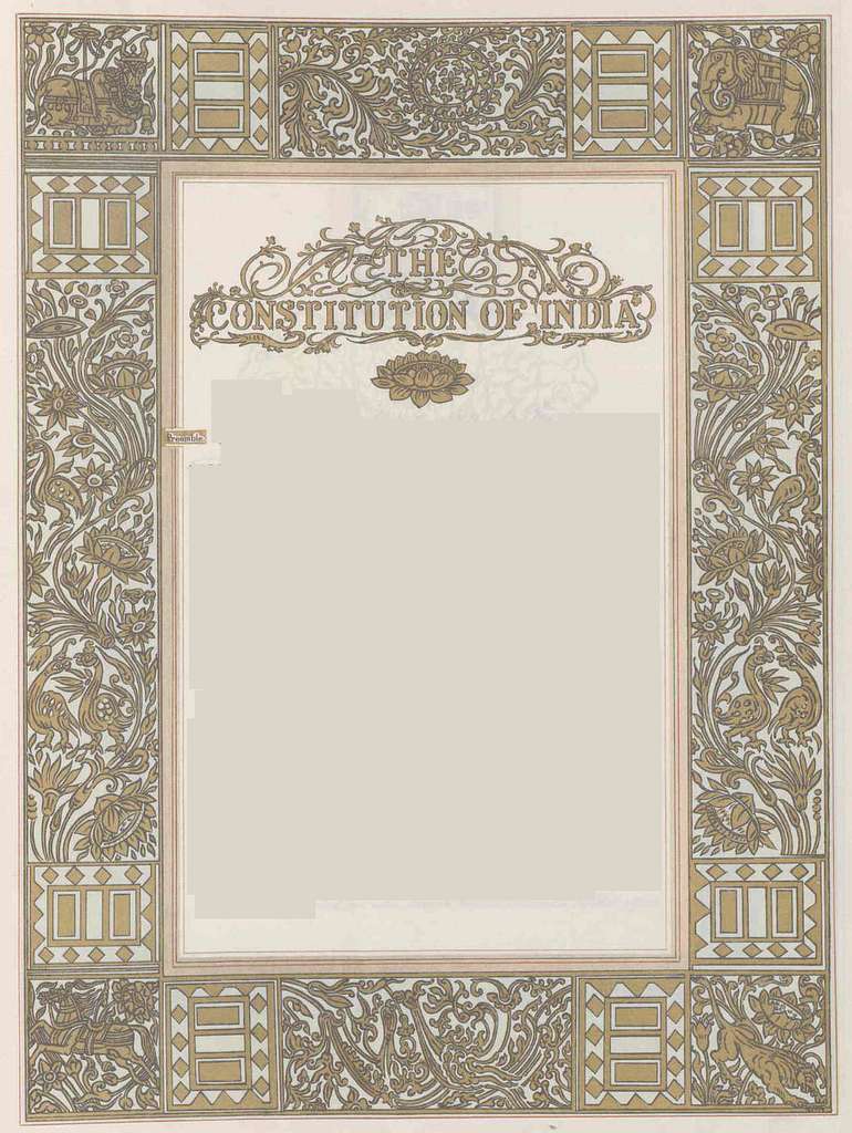 Constitution of India (calligraphic) 007 - PICRYL - Public Domain