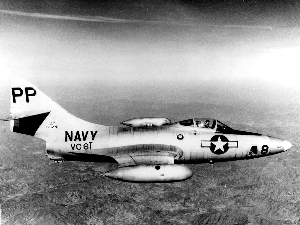 Grumman F9F-5P Panther of VC-61 in flight - PICRYL - Public Domain Media  Search Engine Public Domain Search