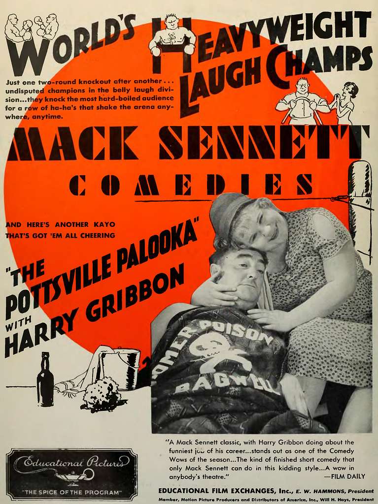 The Pottsville Palooka Mack Sennett Comedies Ad From The Film Daily Jan Jun 1932 Page 6