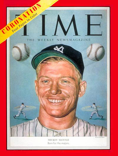 Download Mickey Mantle Colorized Vintage Photograph Wallpaper