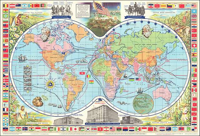 1957 Pictorial Map Of The World PICRYL Public Domain Media Search   1957 Pictorial Map Of The World 3e80aa 640 