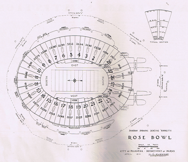 Diagram of the Rose Bowl - PICRYL - Public Domain Media Search Engine ...