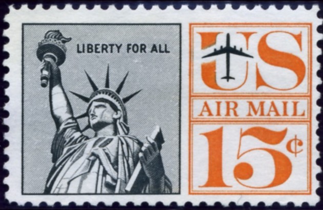 Air mail. 15 c - postal stamp - public domain postal stamp scan