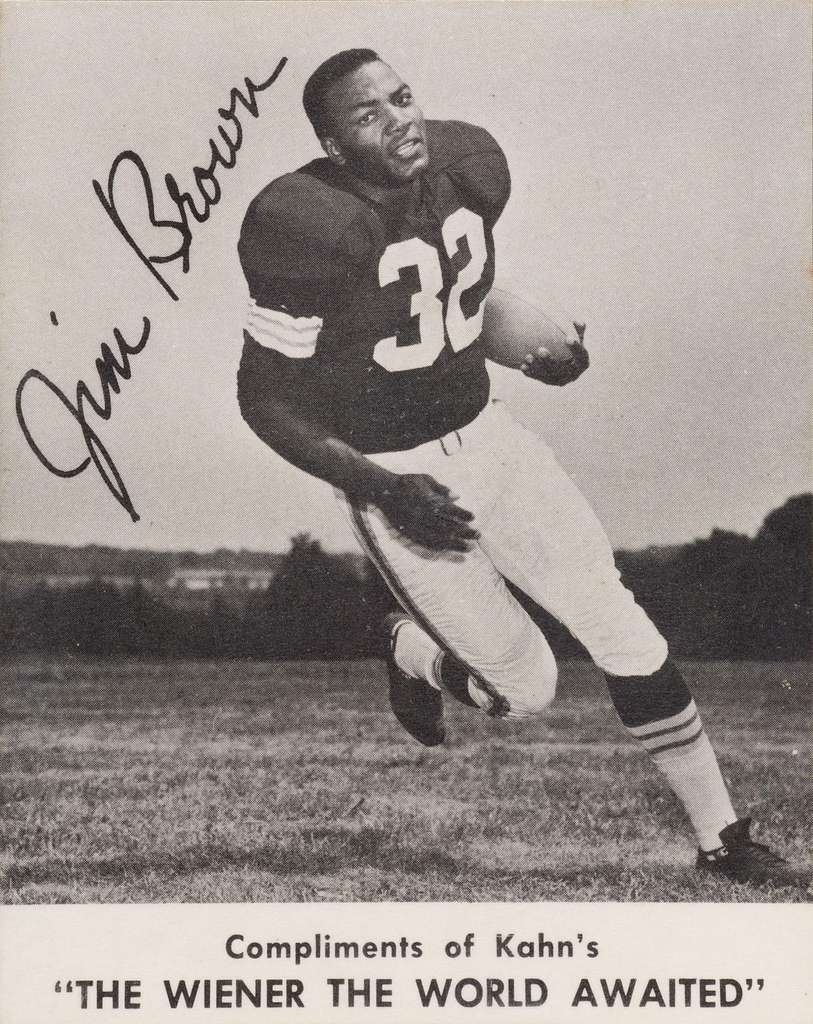 Jersey for the Cleveland Browns worn and signed by Jim Brown free public  domain image