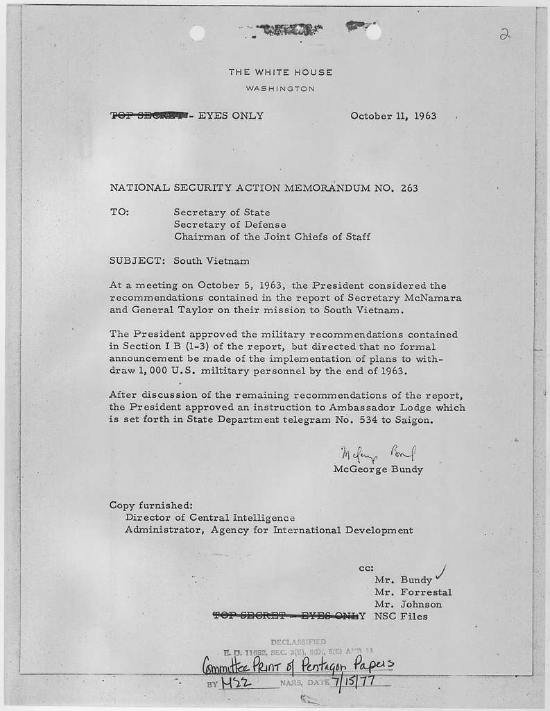 National Security Action Memorandum No. 263 - NARA - 193645 - PICRYL ...