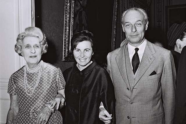 Miriam Eshkol with Baron Guy de Rothschild and Baroness de Rothschild ...