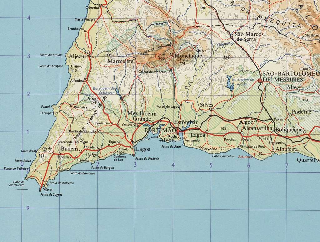 Mapa do Barlavento Algarvio em 1965 - PICRYL Public Domain Search