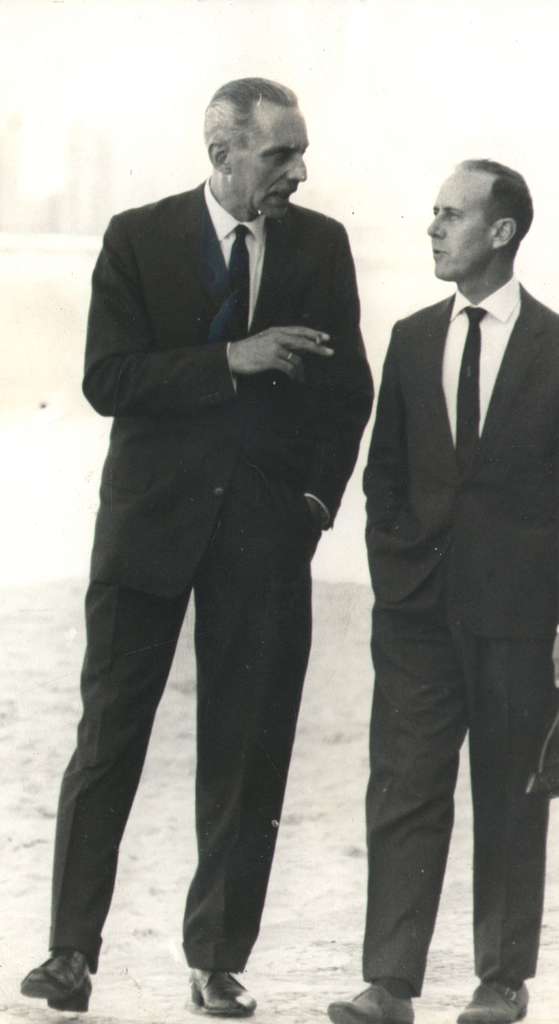 Igor Caruso 1968 Two men in suits standing next to each other