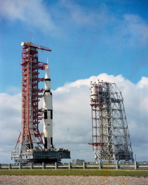 138-foot long first stage of the Saturn V - Saturn Apollo Program ...