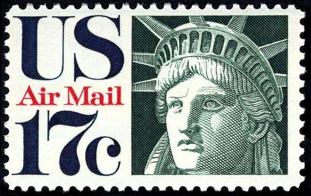 Air mail. 15 c - postal stamp - public domain postal stamp scan