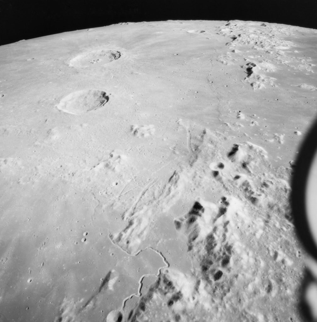 View of Hadley-Apennine area, looking north, photographed by Apollo 15 ...