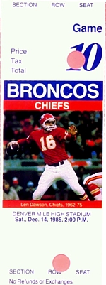 Kansas City Chiefs at Denver Broncos 1985-12-14 (ticket) - PICRYL - Public  Domain Media Search Engine Public Domain Search