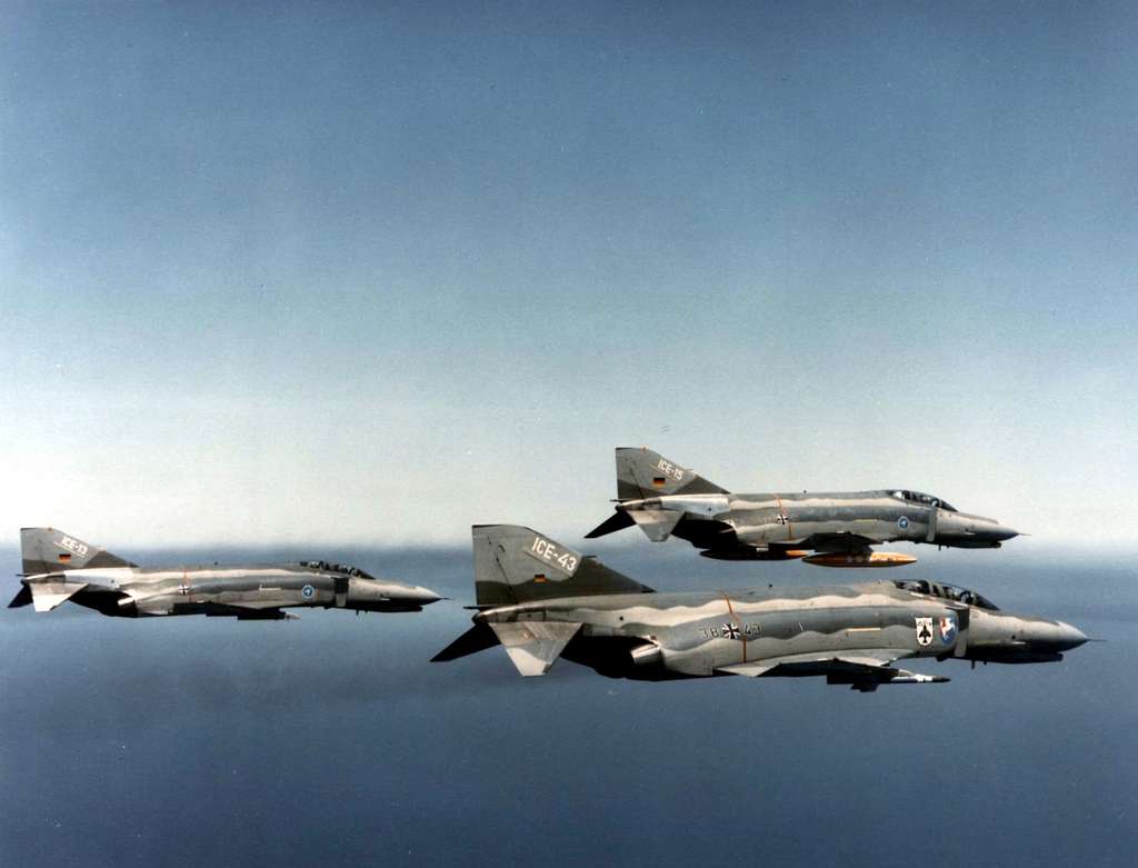 German F-4F ICE Phantoms in flight 1990s - PICRYL - Public Domain Media ...