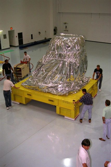 Kennedy Space Center Fla The Pressurized Mating Adapter Pma 2 Seen Here In Its Yellow