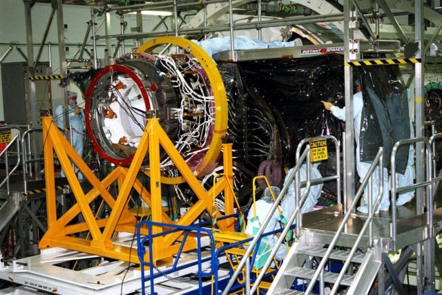 Kennedy Space Center Fla The Pressurized Mating Adapter Pma 2 Seen Here In Its Yellow