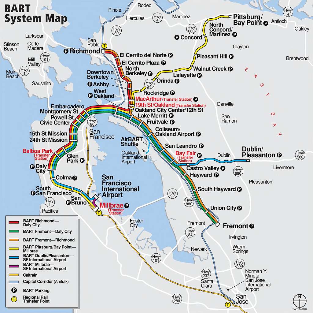 BART system map effective June 2003 - PICRYL Public Domain Search