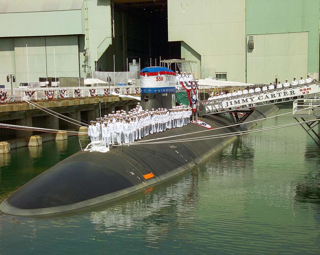 The crew of the US Navy (USN) SEAWOLF CLASS- Attack Submarine, USS