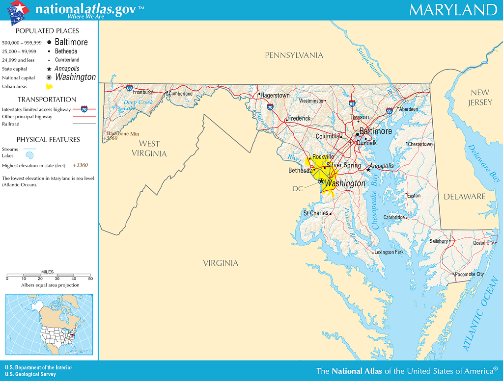 Map of Maryland NA - Wikimedia Public Domain Atlas - PICRYL Public ...