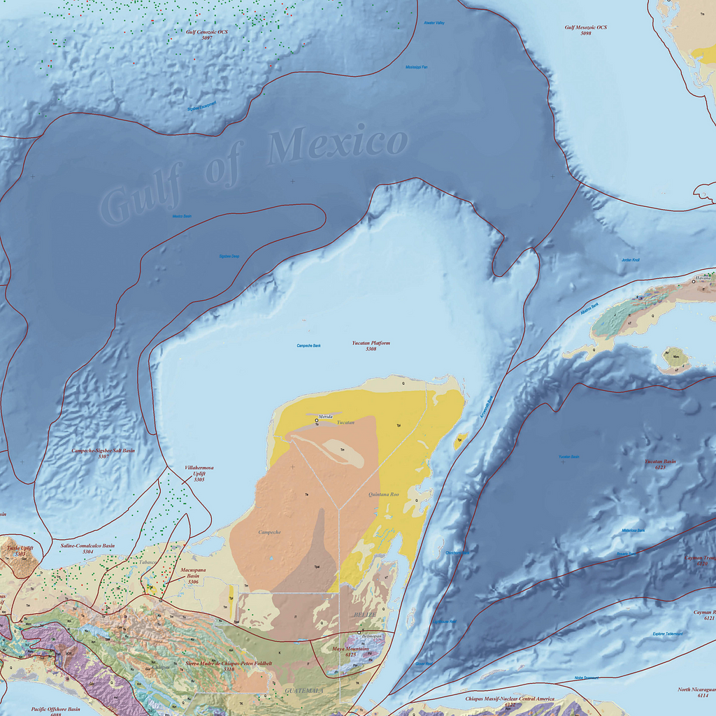 Detail Of Map Showing Geology Oil And Gas Fields And Geologic Provinces Of The Gulf Of Mexico