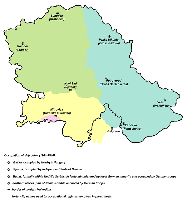 Map of Vojvodina 1867-1992