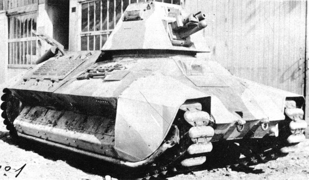 FCM 36 Prototype - An old tank sitting in front of a building - PICRYL -  Public Domain Media Search Engine Public Domain Search