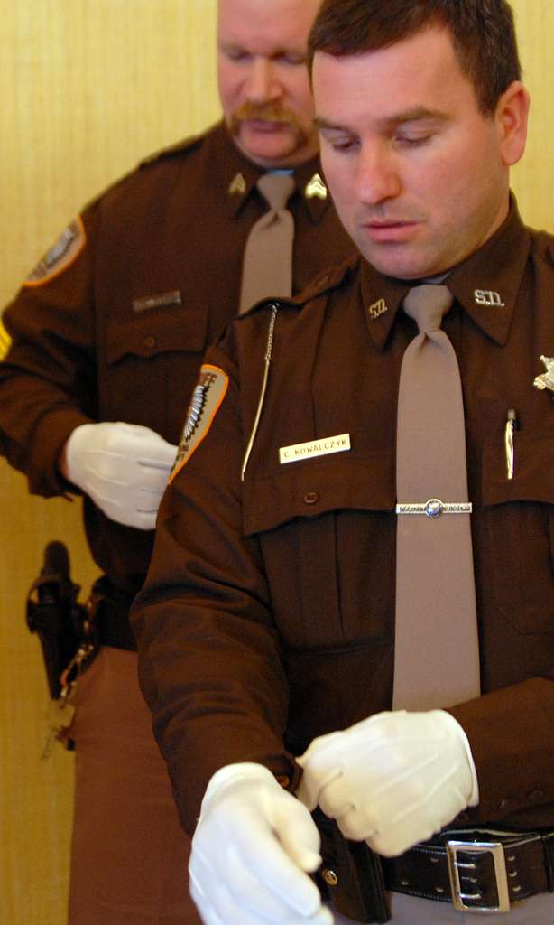 Wisconsin Chippewa County sheriff Chris Kowalczyk prepares