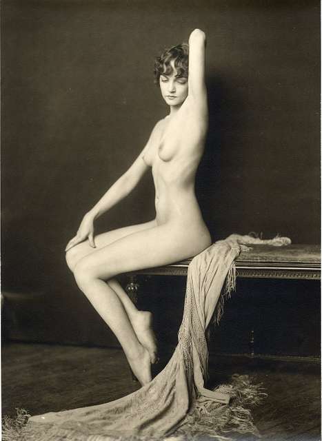 Erotic Art Pinup Girl A Naked Woman Sitting On Top Of A Table Picryl Public Domain Media