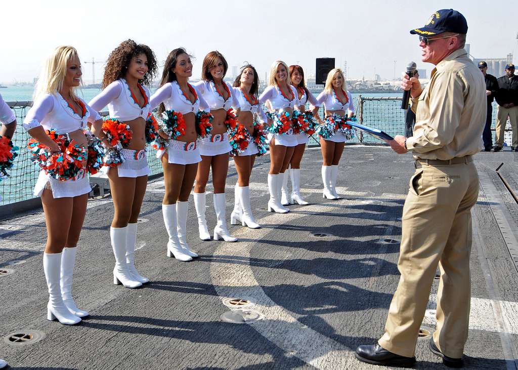 DVIDS - Images - Cheer for troops: Miami Dolphins cheerleaders visit with,  entertain troops at Bagram [Image 3 of 6]