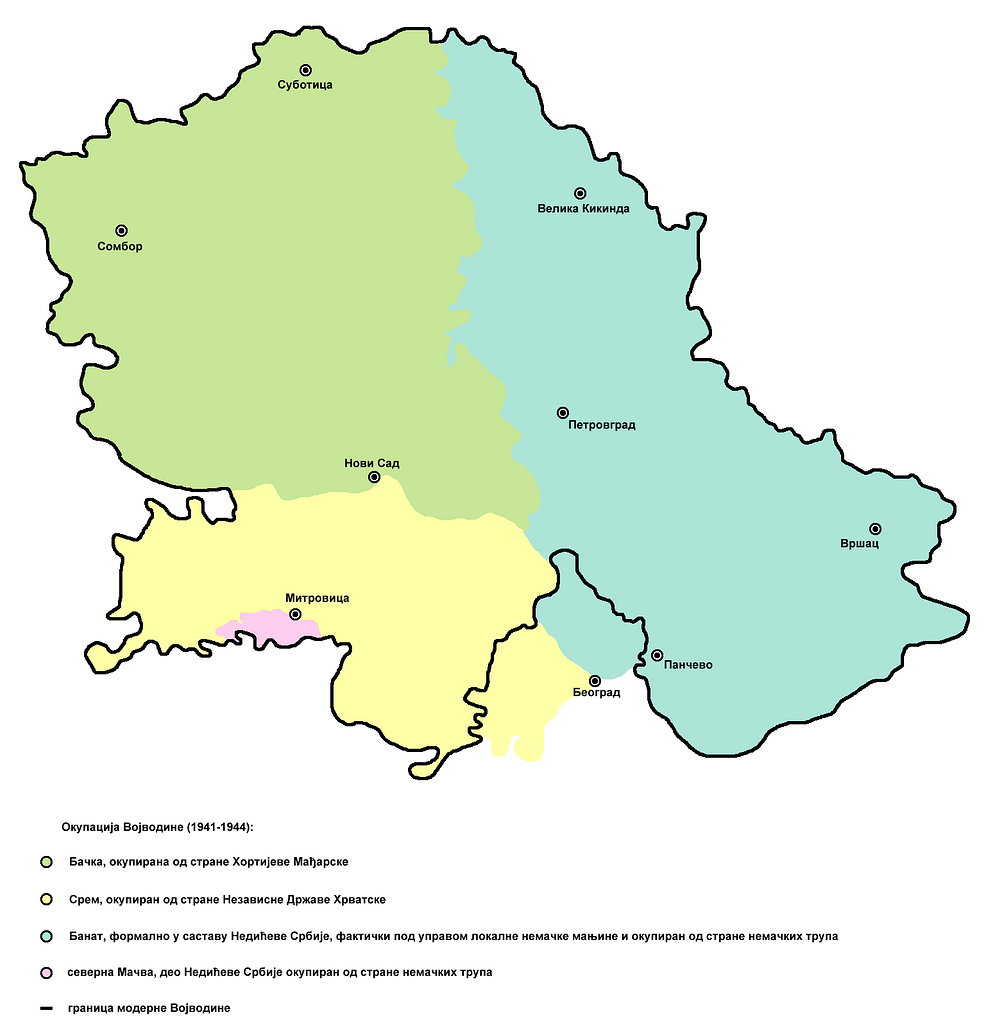 Map of the AP Vojvodina with Districts and Locations of Regional