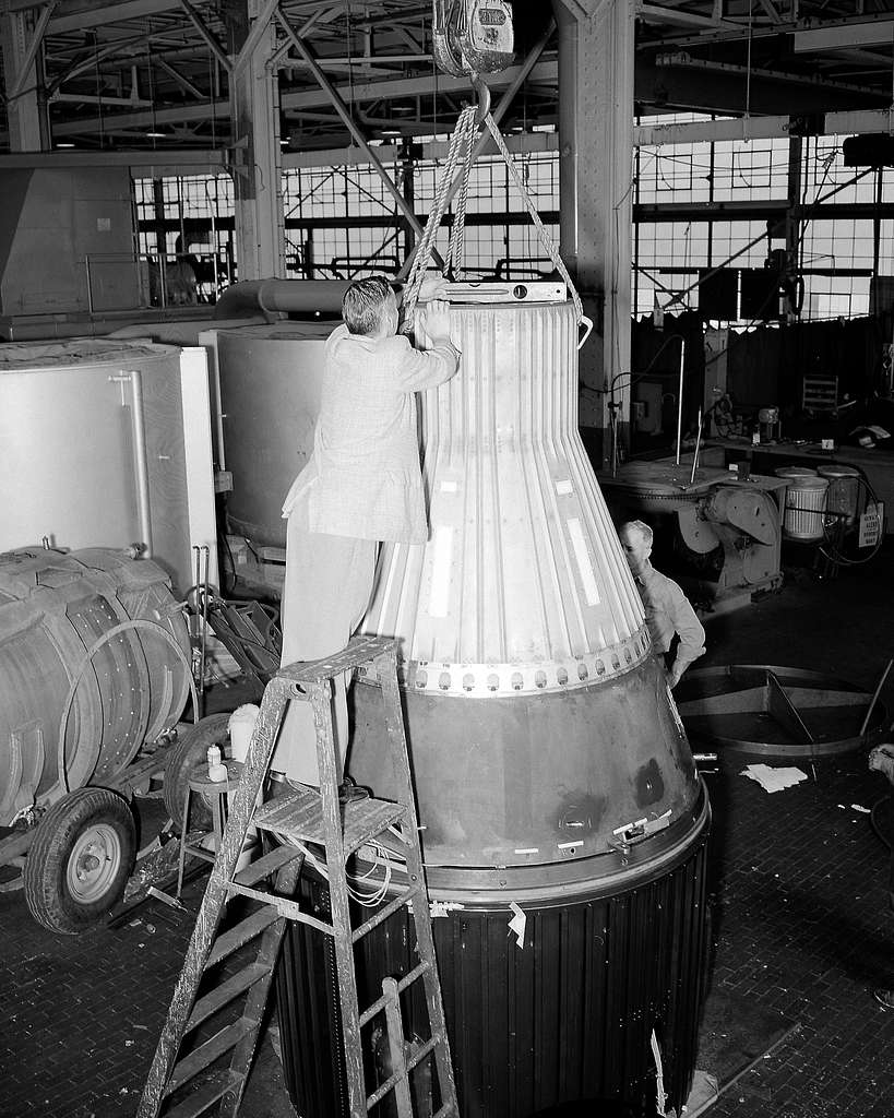 PROJECT MERCURY - ALIGNING AFTERBODY WITH PRESSURE CHAMBER IN SHEET ...