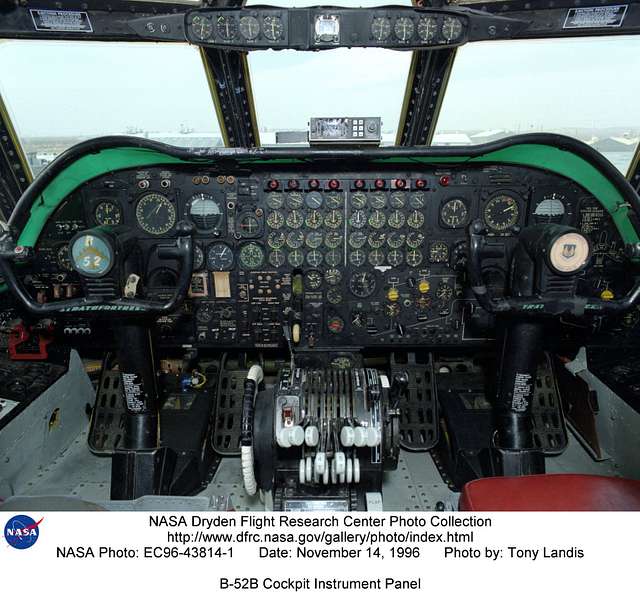 B-52B Cockpit Instrument Panel. Public Domain Image Of NASA Aircraft ...