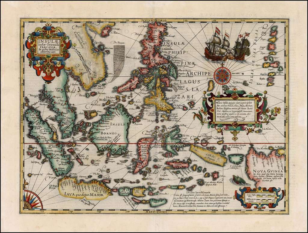 Map of the East Indies by Jodocus Hondius in 1606 - PICRYL Public ...