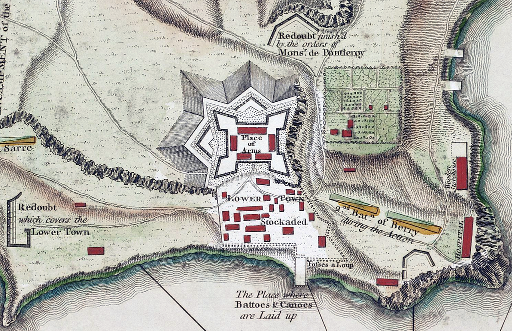 Ticonderoga, NY, Fort Carillon, 1758 Map, Framed