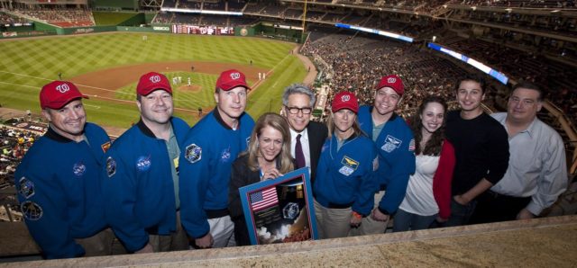 Screech, the Washington Nationals' mascot, offers Chief Navy Career  Counselor Michael Robinson his cover. - PICRYL - Public Domain Media Search  Engine Public Domain Search