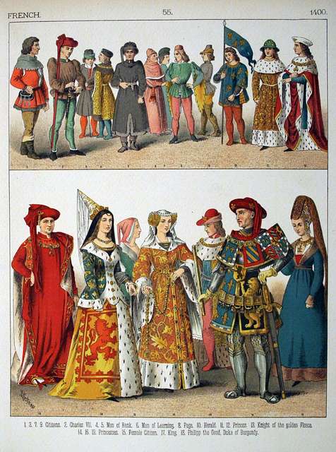 1400, French. - 055 - Costumes of All Nations (1882) - PICRYL - Public ...