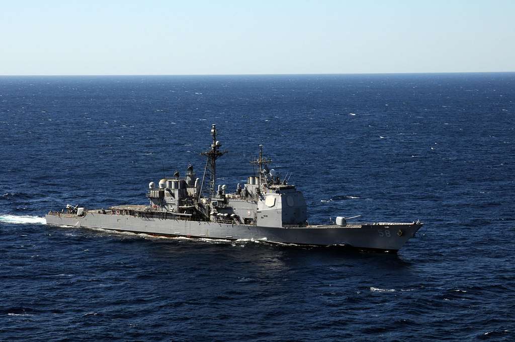 The guided-missile cruiser USS Philippine Sea is underway - PICRYL ...