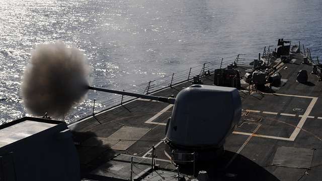 The Guided-missile Destroyer USS Russell (DDG 59) Fires - PICRYL Public Domain Search