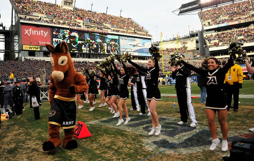 West Point Army cheerleaders and their mascot pump NARA & DVIDS