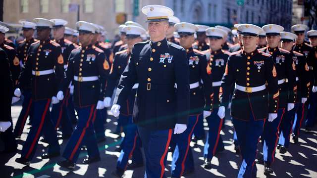 DVIDS - Images - Marines unfurl flag at New York Giants opening