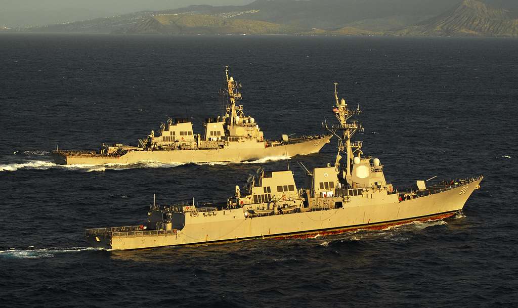 The Guided-missile Destroyers USS Russell And USS - PICRYL - Public ...