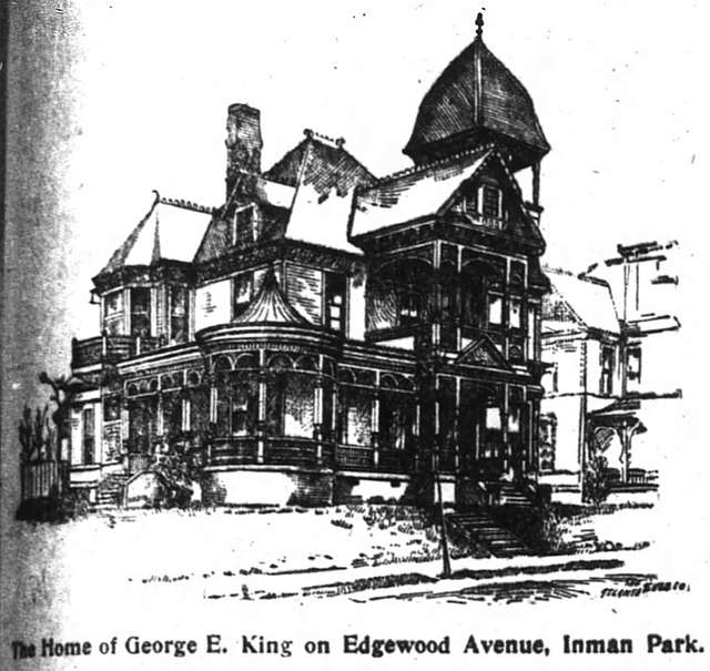 George E. King home - A black and white drawing of a large house - PICRYL -  Public Domain Media Search Engine Public Domain Search