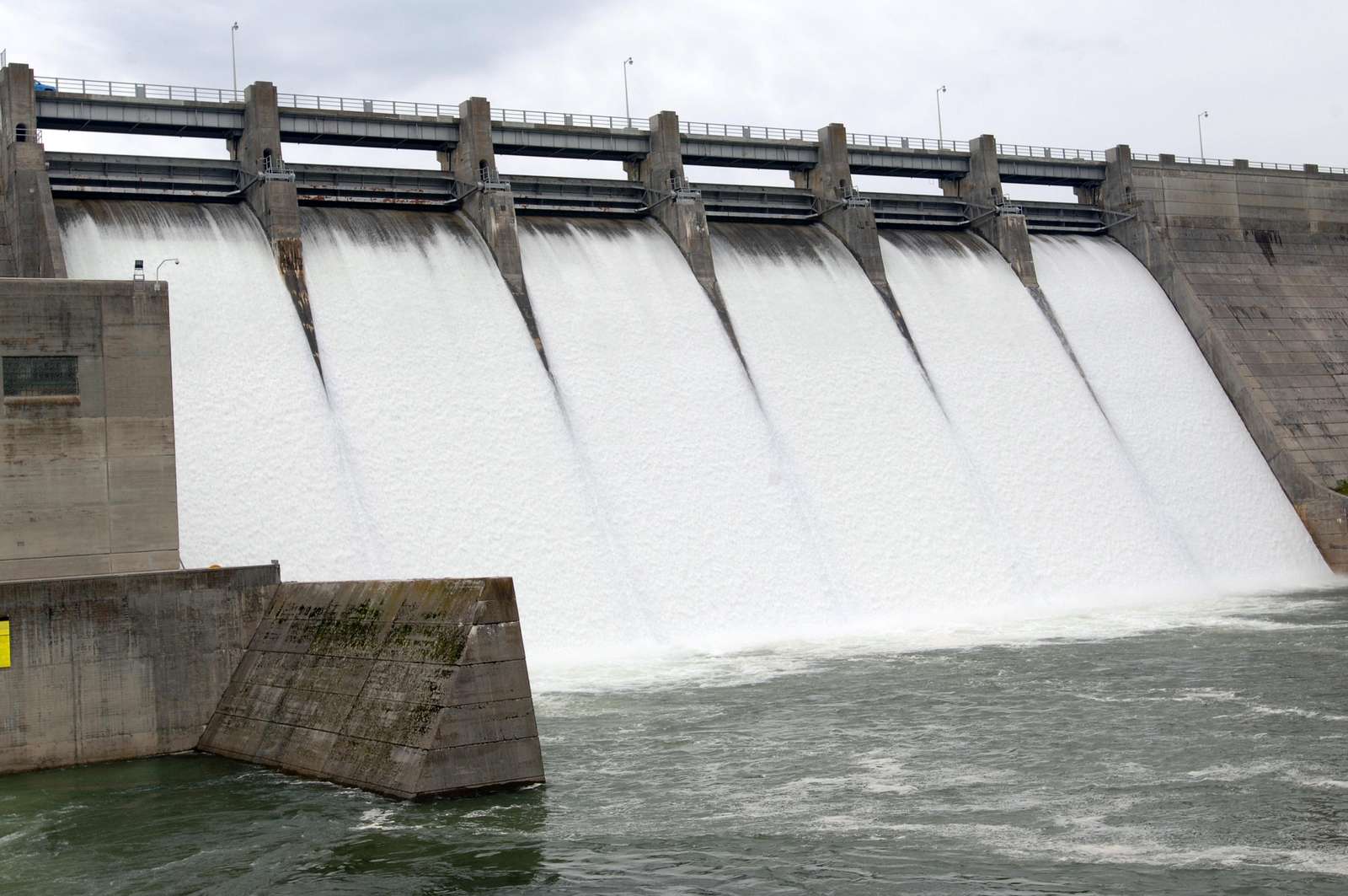 The spillways are opened up at Dale Hollow Dam in Celina, - NARA ...