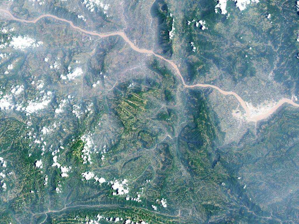 three gorges dam from space