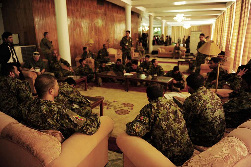 Afghan National Army seargents major hold a group discussion - PICRYL ...