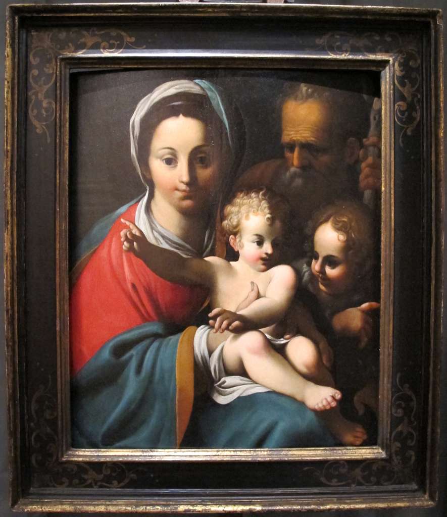 Bartolomeo schedoni, sacra famiglia con san giovannino, olio su tv ...