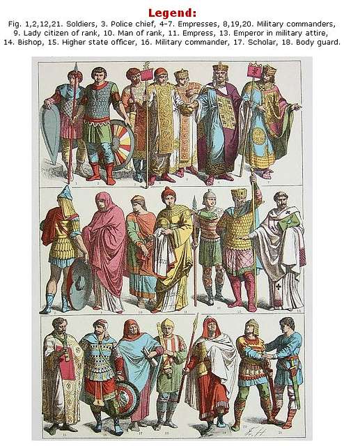 Byzantine fashion - A group of men dressed in medieval clothing