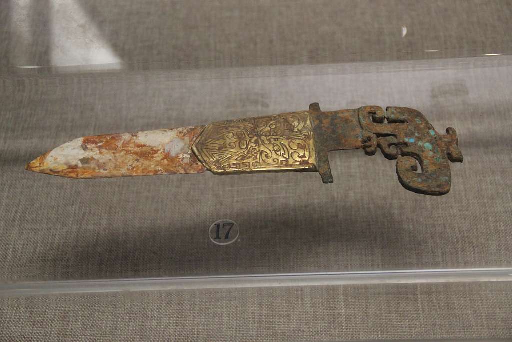 Bronze knives with various heads. Shang Dynasty 11th-12th century