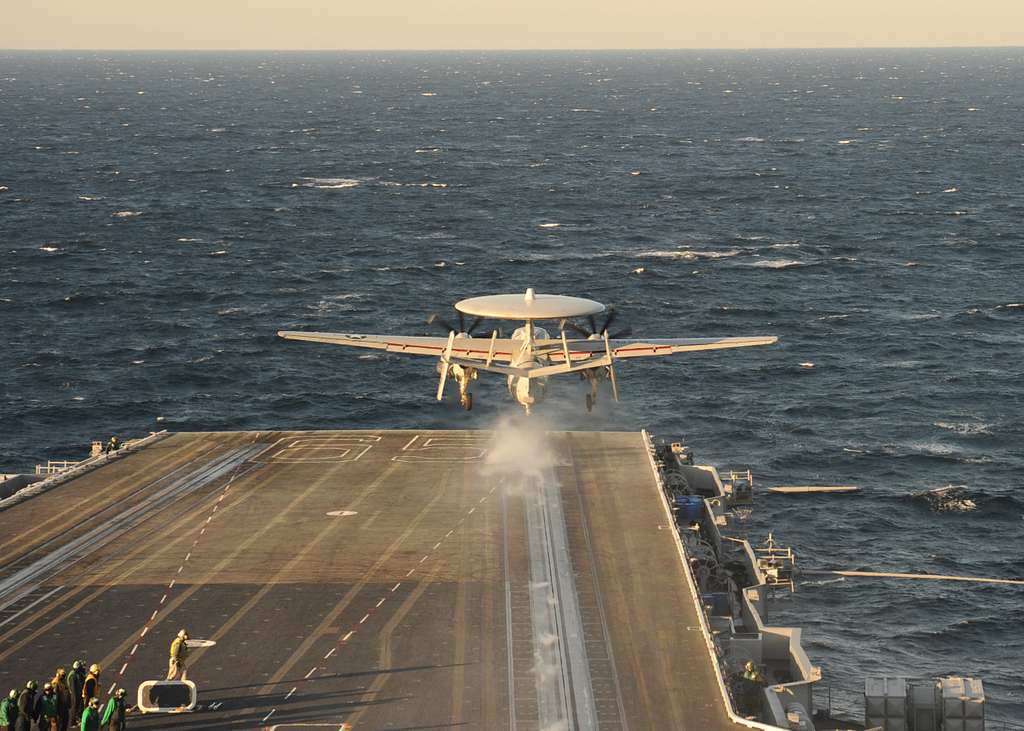 An E-2C Hawkeye takes off from the aircraft carrier - NARA & DVIDS ...