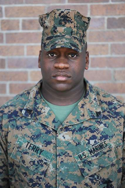 Sergeant Christopher Weddington, drill master, U.S. Marine Corps